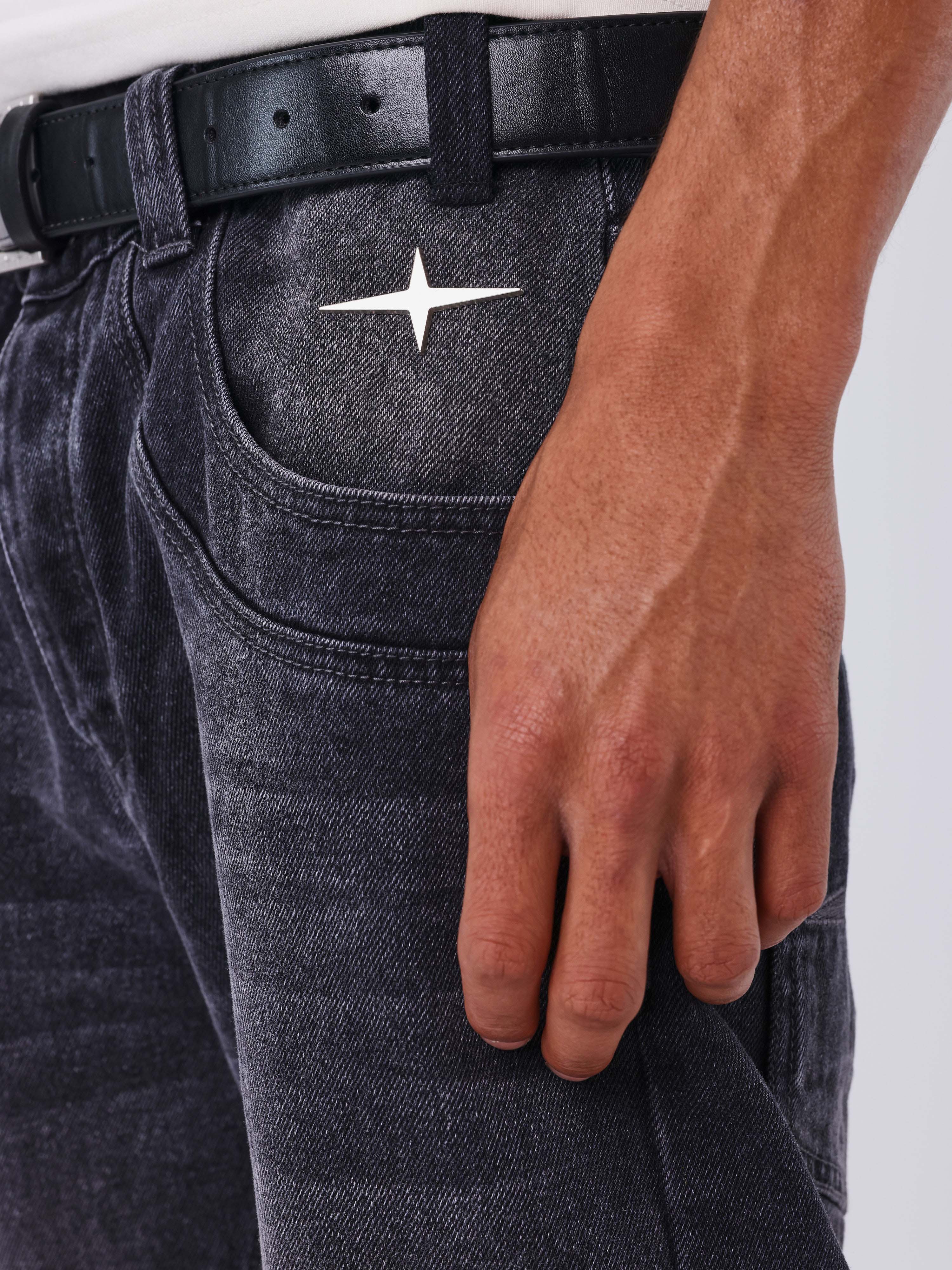 Slim fit black washed denim jeans